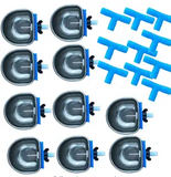 Lveofielygi Rabbit Water Dispenser - Automatic Bunny Water Nipple Drinker Feeders, 2.36'' Stainless Steel Metal Bowl for Cages Watering System Breeding Equipment