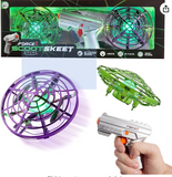 Force1 Scoot Skeet Drone Electronic Shooting Game for Kids and Adults- 2 Hand Drones for Kids with LED Toy Gun, Ultimate Electronic Target Game Set, Indoor Mini Drone Kid Flying Toys (Purple/Green)