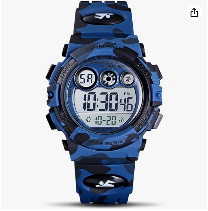GOLDEN HOUR Watches for Kids Digital Sport Waterproof Boys Girls Watch Outdoor 12/24 H Alarm EL Backlight Stopwatch Military Child Wristwatch Ages 5-15