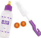 Lixit Nursing Bottle Kits for Puppies, Kittens, Guinea Pigs, Ferrets, Rabbits, Raccoons, Squirrels and Other Pets That Need Hand Feeding (2 Ounce (Pack of 1), Clear)