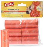 Glad for Pets Large Dog Waste Bags, Scented, Tear-Resistant, 6 Rolls | Heavy Duty Dog Poop Bags for Fast and Easy Dog Waste Cleanup | 6 Rolls Waste Bags, 90 Bags Total