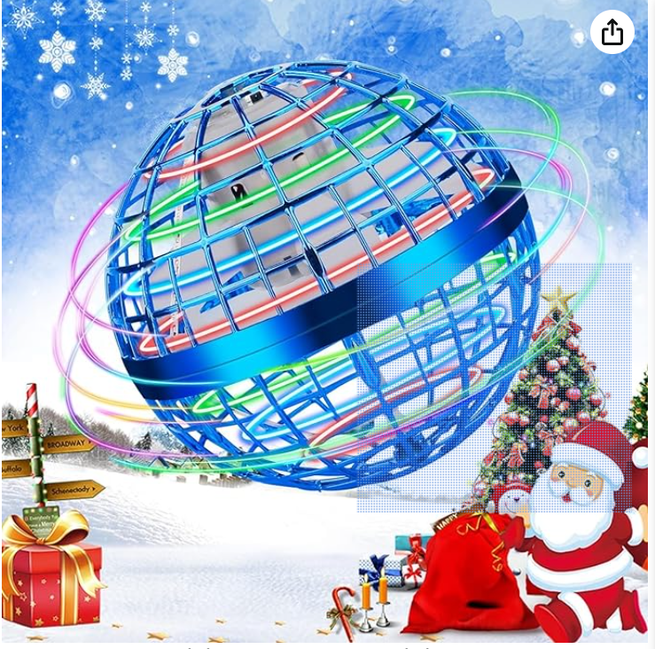 M&Hong Flying Orb Ball for Kids Adults, Hand Controlled Boomerang Ball, Soaring Flying Spinner Mini Drone, Hover Flying Ball Toy with LED Lights, Drone Ball Endless Tricks Gifts for Boys Girls