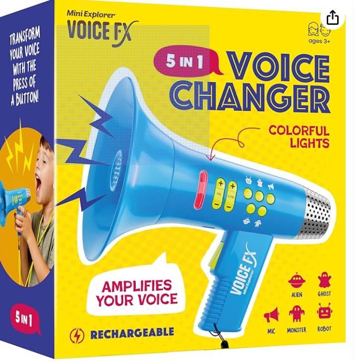 Mini Explorer Voice Changer for Kids - Voice Changing Device for Boys & Girls Ages 3-8+ Olds - Birthday Gifts for 3, 4, 5, 7, 8 Year Old Boy - Cool Outdoor Toys Gift Ideas for Kid, Toddler