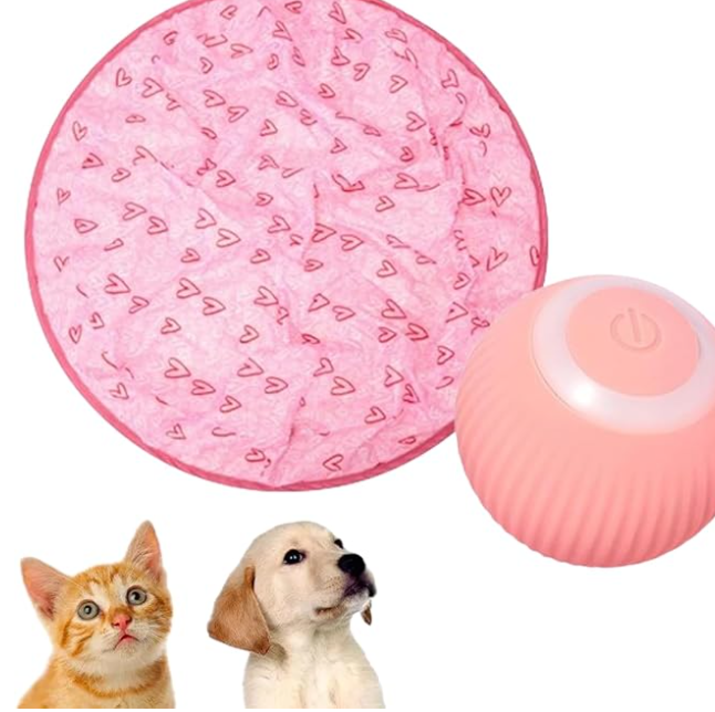 Gertar Cat Toy, 2 in 1 Simulated Interactive Hunting Cat Toy, Gertar Interactive Hunting Cat Toy, Cat Ball Toy, Guitar Cat Toy, Gertar Cat Tunnel, Cat Toy Ball Under A Mat (Pink+Pink Ball)