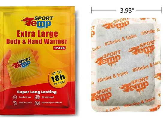 Large Hand & Body Warmers - Up to 18 Hours of Heat, Super Long Lasting - Easy, All Natural - Air Activated, for Body, Hands & Toes - Odorless Hot Hand Warmer - Sport Temp