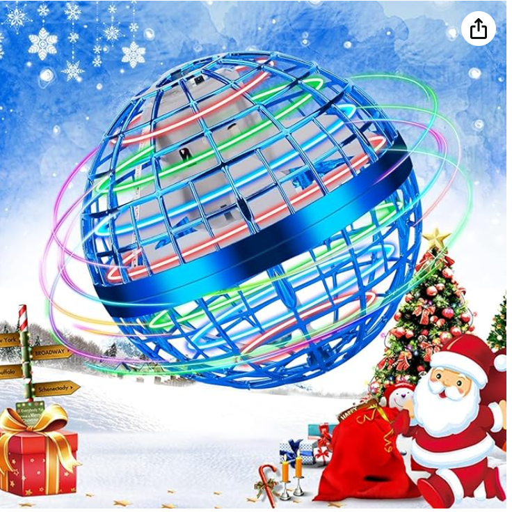 M&Hong Flying Orb Ball for Kids Adults, Hand Controlled Boomerang Ball, Soaring Flying Spinner Mini Drone, Hover Flying Ball Toy with LED Lights, Drone Ball Endless Tricks Gifts for Boys Girls