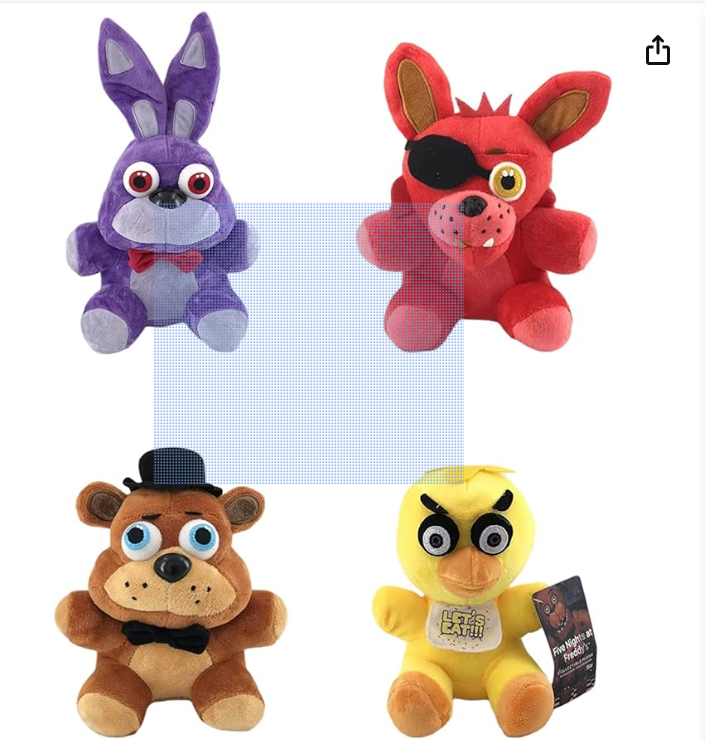 Yi jia hui FNAF Security Breach Plush Set - Five Nights Plush Doll Set - Gift for Five Nights Game Fans - Plush FiguresToy (4pcs)