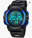 Kids Watch,Boys Watch for 3-12 Year Old Boys,Digital Sport Outdoor Multifunctional Chronograph LED 50 M Waterproof Alarm Calendar Analog Watch for Children with Silicone Band