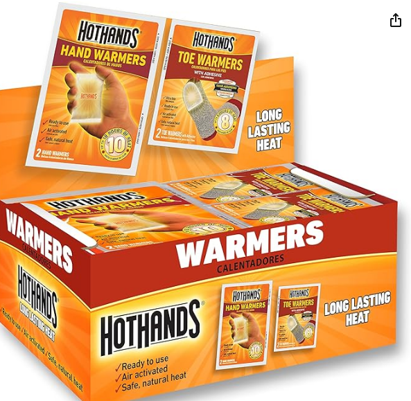 HotHands Hand & Toe Warmers - Long Lasting Natural Odorless Air Activated Warmers - 24 pair hand warmers & 8 pair toe warmers