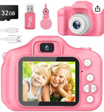 Kids Camera for Boys and Girls, GPOSY Digital Camera for Kids, Toddler Camera Christmas Birthday Toy Gifts for Kids Age 3 4 5 6 7 8 9 10 with 32GB SD Card, Video Recorder 1080P HD(Pink)