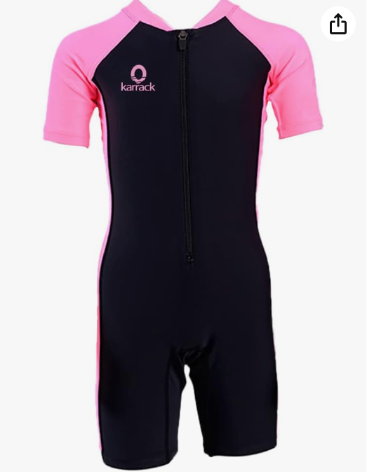 karrack Girls and Boys One Piece Rash Guard Swimsuit Kid Water Sport Short Swimsuit UPF 50+ Sun Protection Bathing Suits