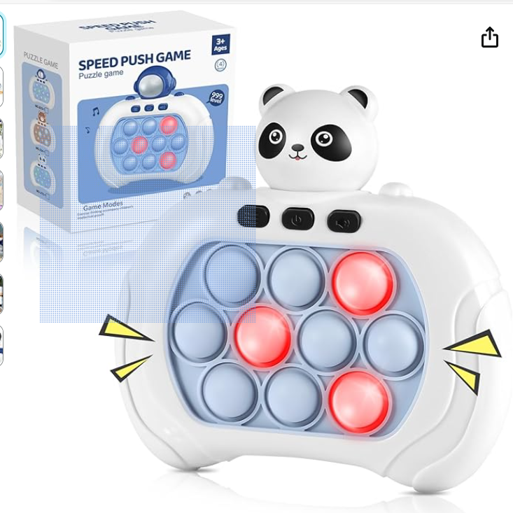 SUPER JOY Quick Push Game with Light Pop Game It Fidget Toys for Kids Adults | Fast Push Bubble Game Handheld Puzzle Game Machine for Boys Girls 3 4 5 6 7 8