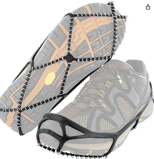 Yaktrax Walk Traction Cleats - 360-Degree Grip on Snow, Ice, & Multi-terrain Surfaces - Elastic Outer Band w/ Easy-On/Off Heel Tab & 1.2mm Zinc-coated Steel Coils - Abrasion & Rust Resistant - Unisex