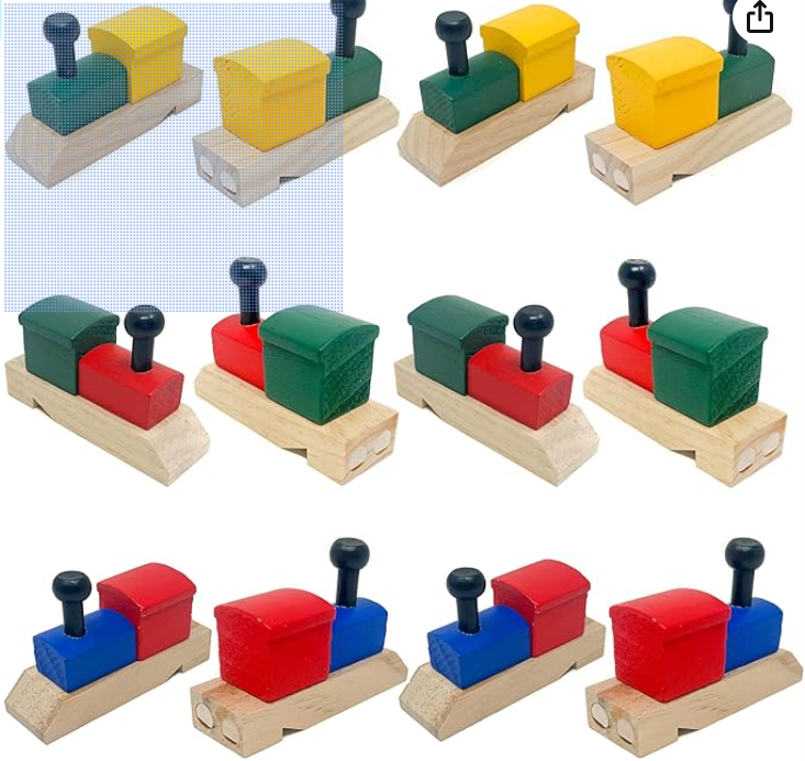 Podzly 12 Pack of Wooden Train Whistles - Fun Noise Maker Wood Toys for Kids, Montessori Toy and Party Favor for Thomas Themed Birthday Parties (1 Dozen Whistles)