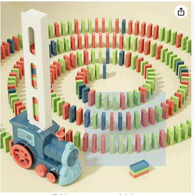 PREPHY Kids Games Domino Train Toys: 180PCS Automatic Stacking Creative Game 3+ Year Old - Stem Montessori Toy for Boys 4-6 - Summer Autistic Christmas Birthday Gifts 5 6 Toddler Girls Ages 4-8