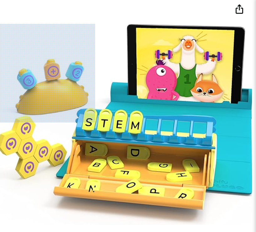 Plugo STEM Pack by PlayShifu - Count, Letters & Link (3in1) | Math, Words, Magnetic Blocks, Puzzles | 4-10 Years STEM Toys | Gift Boys & Girls (Works with iPads, iPhones, Samsung tabs, Kindle Fire)