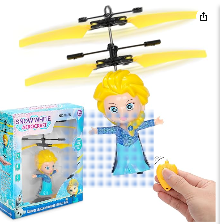 Flying Fairy Toys Flying Ball - Princess Infrared Induction RC Flying Ball Toy for Kids Birthday Gifts Light Helicopter Flying Drone Indoor and Outdoor Games Toys for Boys Girls 6 7 8 9 10+ Year Old