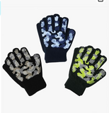 Evridwear Kids Winter Gloves, 3Pairs Knit Warm Stretch Gripper Children Glove for Boys Girls 4-14 Years