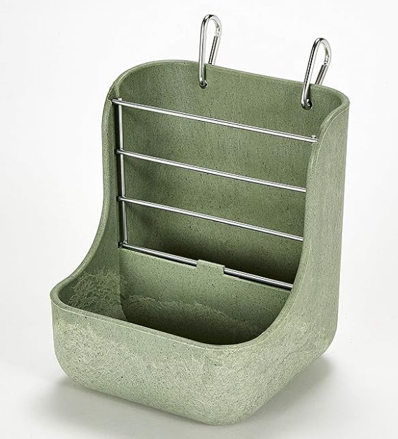 Kaytee Hay & Food Bin Feeder With Quick Locks For Pet Rabbits, Chinchillas, Guinea Pigs and Other Small Animals, 5.75 inches x 6 inches x 7 inches