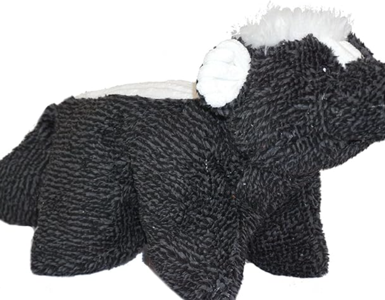 HuggleHounds Plush Dog Toys For Large Dogs & Aggressive Chewers - Squeaky Dog Toy - Soft Extra Durable Stuffed Pet Toy - Fluffy Knotless Puppy Toys - Best For All Breed | Squooshie Skunk