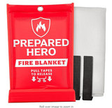Prepared Hero Emergency Fire Blanket - 1 Pack - Fire Suppression Blanket for Kitchen, 40” x 40” Fire Blanket for Home, Fiberglass Fire Blanket