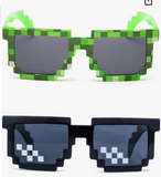 kilofly 2pc 8-Bit Pixel UV Protect Gamer Sunglasses Adult Kids Party Favors