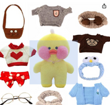 Yellow Duck Stuffed Animal Clothes 10 Accessories, 12in Duck Plush Kawaii Stuffed Animal Toy with Glasses, Large Cute Plushies Super Soft Plush, Softest Valentine Birthday Plush Toy for Girls Children