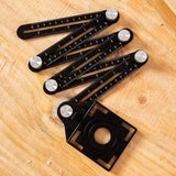 Tootock Measuring Punch Adjustable 6 Fold Tool Angle Ruler WP176