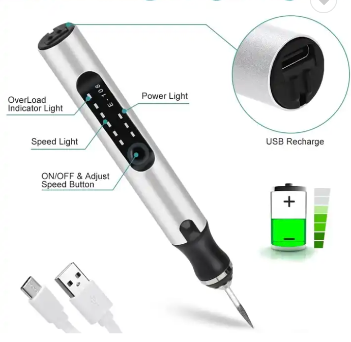 High quality USB charging engraving pen electric DIY rotating cordless engraving pen polishing tool