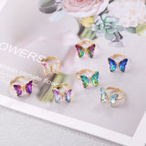 Niche design Baby girl Girl Child Butterfly ring female new net red gradient color crystal jewelry trend