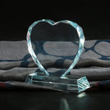 Custom Blank Heart Laser Crystal Engraved Glass Trophy Crystal Theme