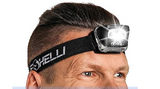 Foxelli LED Headlamp Flashlight for Adults & Kids, Running, Camping, Hiking Head Lamp with White & Red Light, Lightweight Waterproof Headlight with Comfortable Headband, 3 AAA Batteries Included