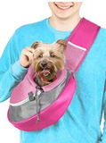 Cuddlissimo! Pet Sling Carrier - Small Dog Puppy Cat Carrying Bag Purse Pouch - For Pooch Doggy Doggie Yorkie Chihuahua Baby Papoose Bjorn - Hiking Front Backpack Chest Body Holder Pack To Wear (Pink)