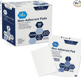 Medpride Sterile Non-Adherent Pads| 100-Pack, 3” x 4”| Non-Adhesive Wound Dressing| Highly Absorbent & Non-Stick, Painless Removal-Switch| Individually Wrapped for Extra Protection