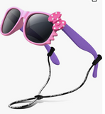 RIVBOS Kids Sunglasses for Girls Boys with Strap Polarized UV Protection Flexible Rubber Shades RBK002