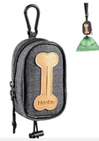 Dog Poop Bag Holder, Hands Free Cute Dog Poop Bag Dispenser for Leash with Big Opening Pet Waste Bag Holder Zippered Pouch with Carabiner Hook Velcro Waterproof Pet Poop Bag Holder(Doggy Bag Excluded)