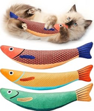 Potaroma Cat Toys Saury Fish, 3 Pack Catnip Crinkle Sound Toys Soft and Durable, Interactive Cat Kicker Toys for Indoor Kitten Exercise 9.4 Inches for All Breeds
