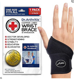 Dr. Arthritis Doctor Developed Copper Wrist Brace/Wrap for Carpal Tunnel Support, Splint Brace -F.D.A. Medical Device & Doctor Handbook-Night Support for Women Men-Right & Left hands (Single)