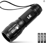 Lighting EVER LED Flashlights High Lumens, Small Flashlight, Zoomable, Waterproof, Adjustable Brightness Flash Light for Outdoor, Emergency, AAA Batteries Included