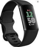 Fitbit Charge 6 Fitness Tracker with Google apps, Heart Rate on Exercise Equipment, 6-Months Premium Membership Included, GPS, Health Tools and More, Obsidian/Black, One Size (S & L Bands Included)