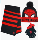 Marvel Spider-Man Kid’s Winter Hat Snow Gloves and Scarf for Boys and Toddlers 3 Pc Set Warm Pom-Pom Beanie with Accessories