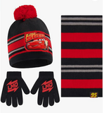 Disney Boys Toddler Winter Hat, Scarf & Mittens Set 2-4 Or Cars Lightning McQueen Hat, Scarves & Kids Gloves Sets 4-7
