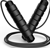 Jump Rope, Tangle-Free Rapid Speed Jumping Rope Cable with Ball Bearings for Women, Men, and Kids, Adjustable Steel Jump Rope Workout with Foam Handles for Fitness, Home Exercise & Slim Bod