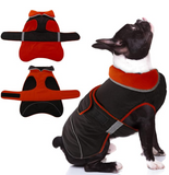 DENTERUN Reversible Winter Warm Dog Jacket Reflective Windproof Cozy Cold Weather Puppy Coat Water Repellent Vest Thick Fleece Apparel with Harness/Leash Hole for Small Dogs Snowsuit, Red