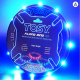 TOSY Flying Ring - 12 LEDs, Super Bright, Very Soft & Phosphorescent Rim, Auto Light Up, Safe, Waterproof, Lightweight Frisbee, Cool Fun Christmas & Outdoor/Indoor Gift Toy for Boys/Girls/Kids