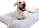 Washable Dog Bed Deluxe Plush Dog Crate Beds Fulffy Comfy Kennel Pad Anti-Slip Pet Sleeping Mat for Large, Jumbo, Medium, Small Dogs Breeds, 35" x 23", Gray