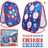 USA Toyz Pop n Toss Bean Bag Toss Game for Kids - 3in1 Kid Bean Bag Toss Cornhole Game Set, Sticky Ball Toss, Tic Tac Toe, Toddler Outdoor Backyard Toys Indoor Outside Toy for Boys or Girls