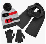 Polar Wear Big Boy 3 Pc Winter Cold Weather Hat Glove Scarf Set-Kids Beanie Set