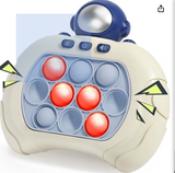 Quick Push Pop Game It Fidget Toys Pro for Kids Adults, Handheld Puzzle Game Machine, Squeeze Poppet Sensory Fast Push Bubble Toy, Xmas Birthday Gifts for Boys Girls (Astronaut Red Light)