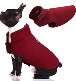 DENTRUN Windproof Winter Warm Fleece Small Dog Coat Reversible Puppy Jacket Reflective Soft Pet Vest, Cold Weather Dog Sweater Apparel Leash Access Overcoat for Small Breeds, Burgundy, S                                                          o